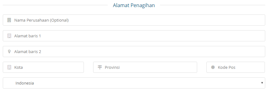 Pengisian alamat penagihan