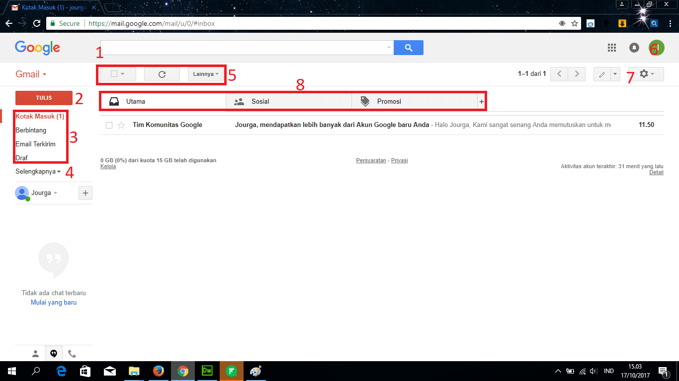 Antarmuka Utama Gmail