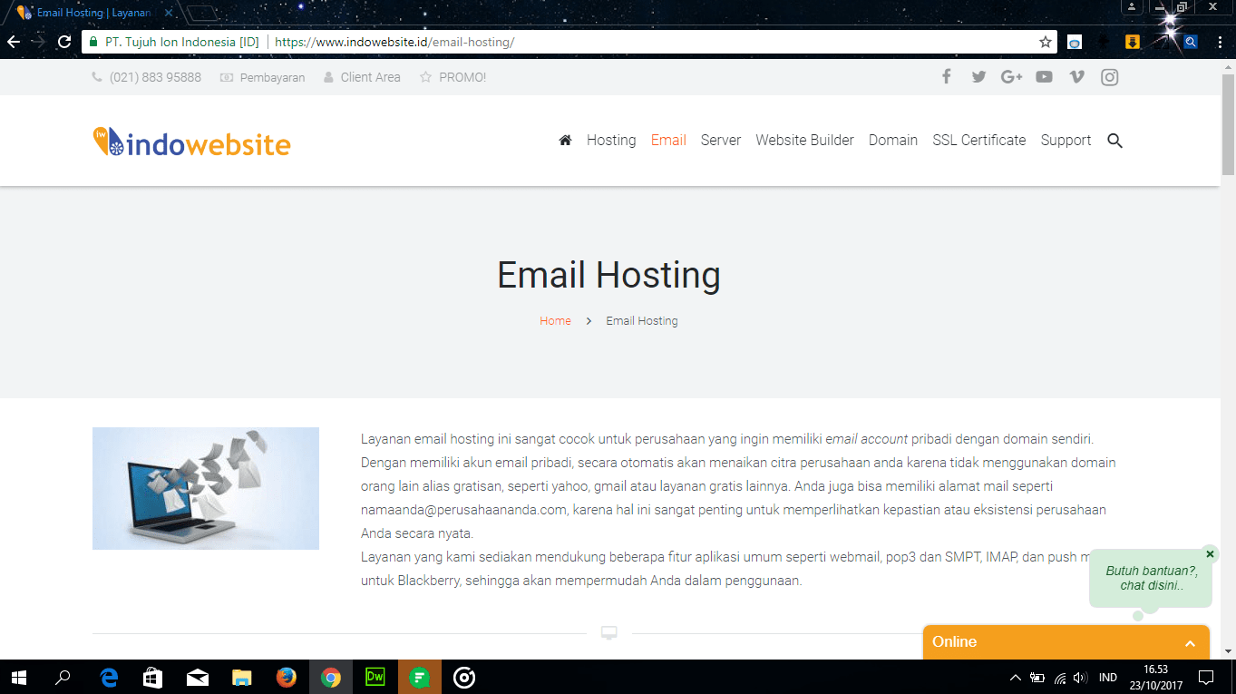 Halaman email hosting