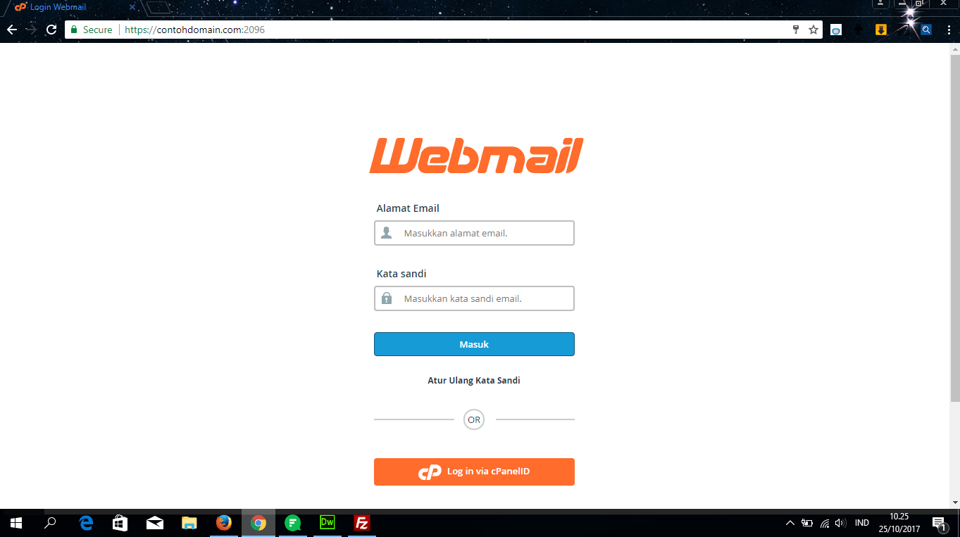 Halaman Login Webmail