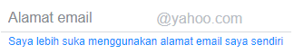 Isi alamat email yahoo yang diinginkan