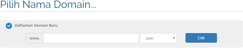 Pilih nama domain