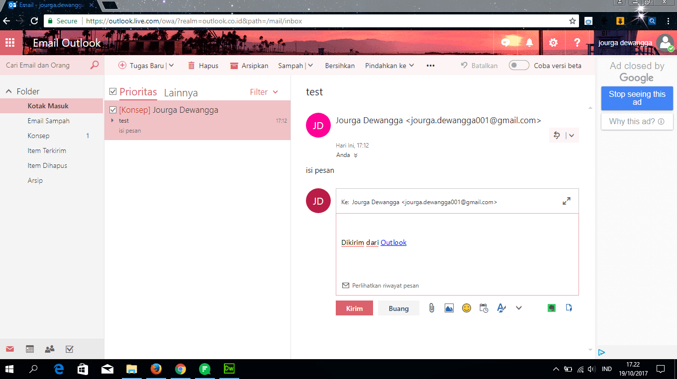 Membalas email di Outlook