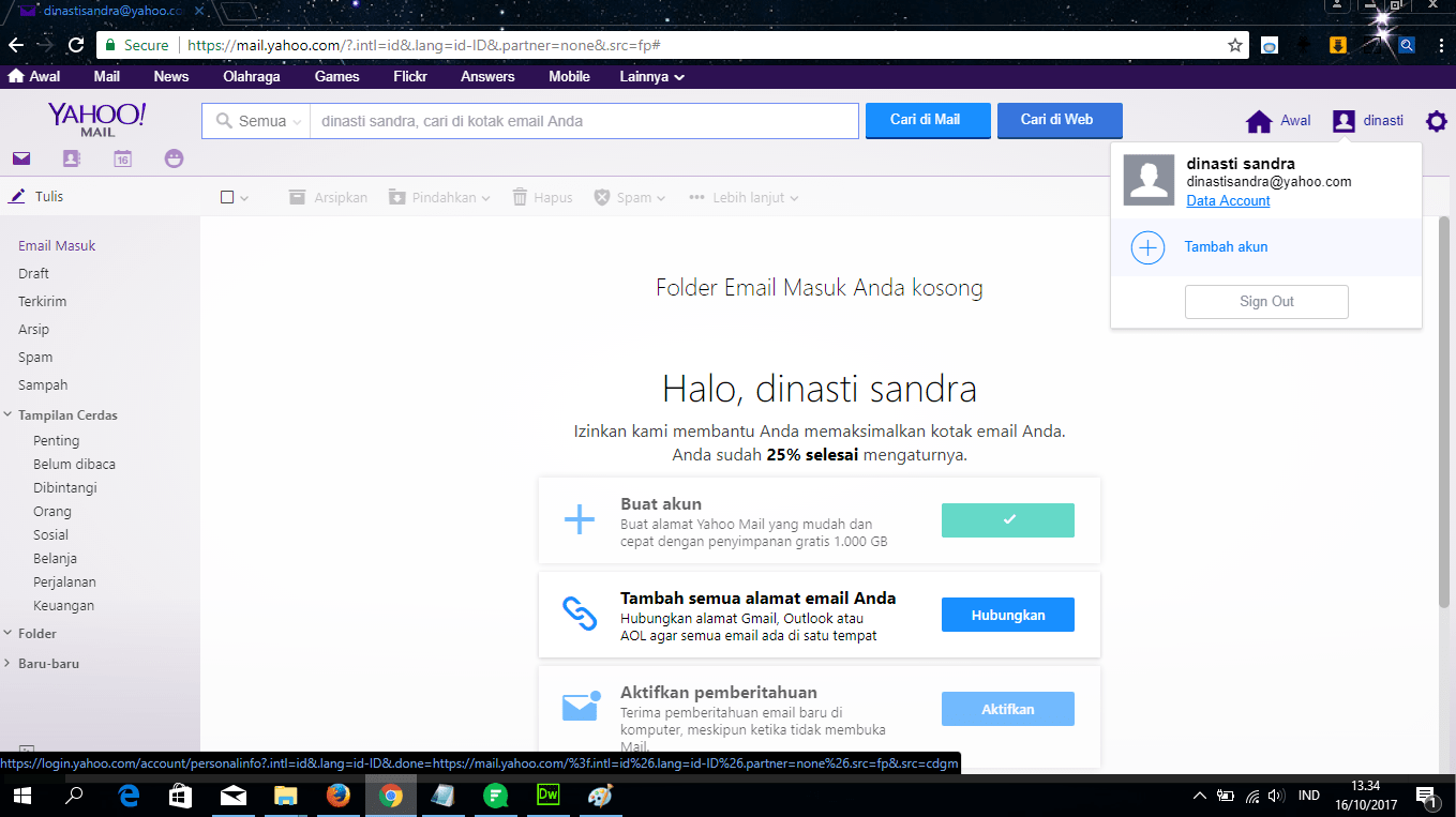 Setting Yahoo